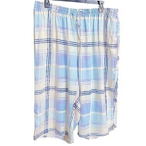 Woman Within 26W Petite Linen Blend Capri Pants New Boho Beach Casual Womens